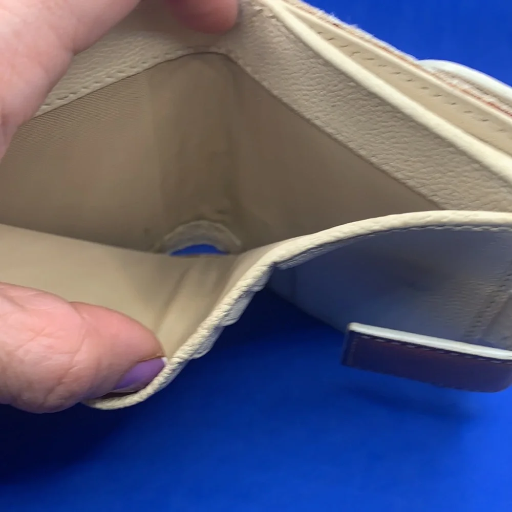 Dior RARE Light Brown‎ Trotter leather Canvas Wallet